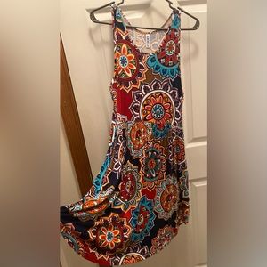 Women’s Sleeveless Casual Dress with Built in Pockets, Size: Large